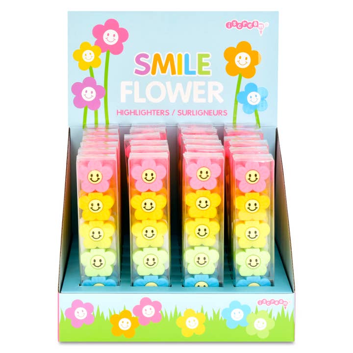 SMILE FLOWER HIGHLIGHTER PDQ - 24 PIECES for wholesale by Iscream