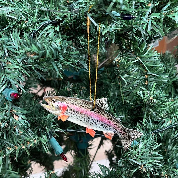Rainbow Trout Fish Ornament, Christmas Fishing Ornament for wholesale by Reelistic Replicas