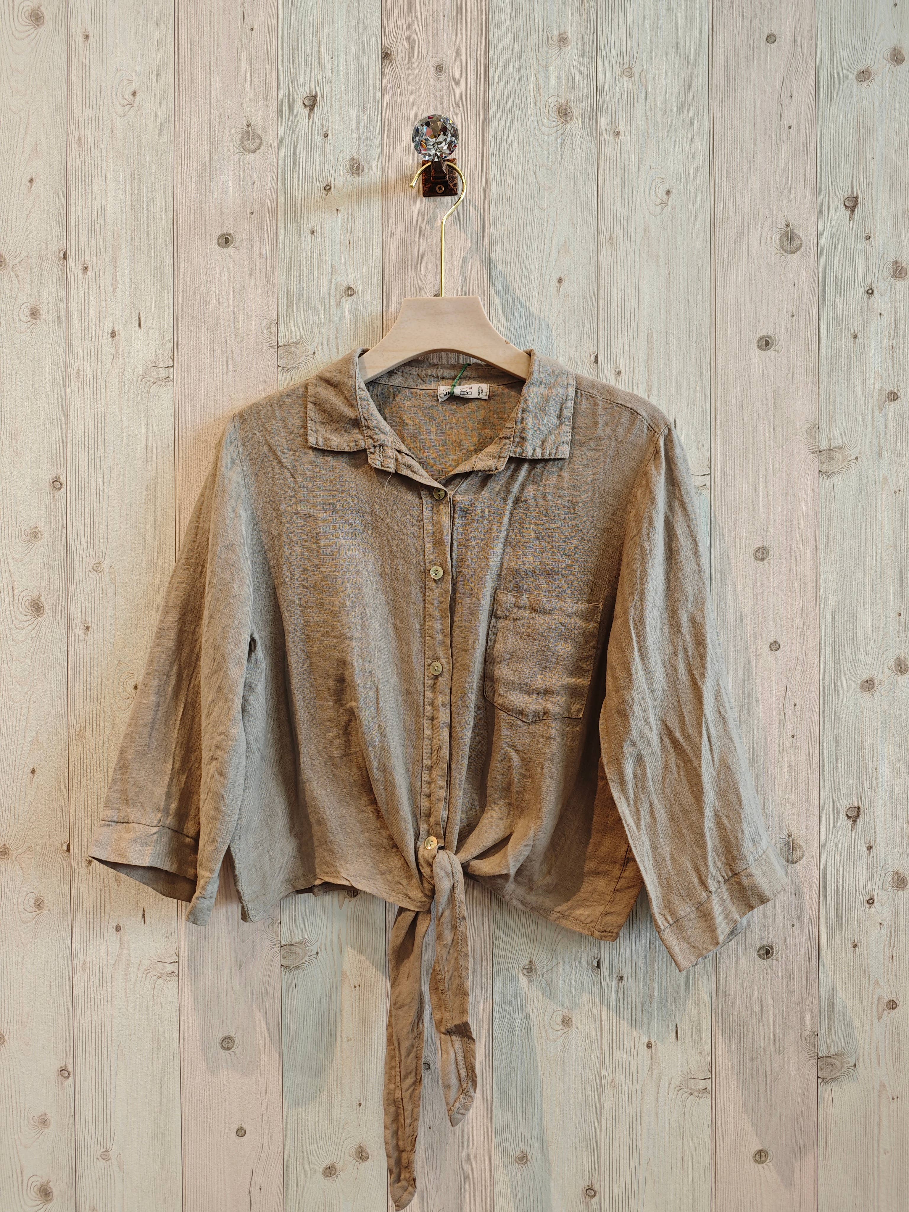 Linen & More - Wholesale Button Down Shirt - Women's - REF 89166 100% LINEN TIE SHIRT9