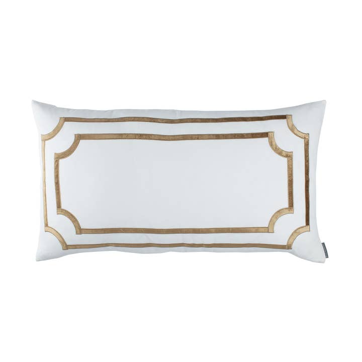 Cuscino Soho King, lino bianco, velluto di paglia, 20 x 36 per la vendita all'ingrosso da parte di Lili Alessandra