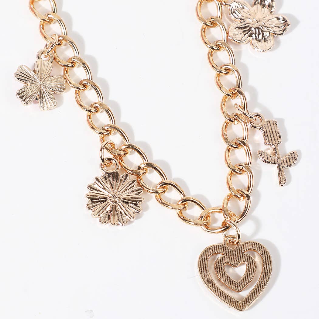 Fashion City - Wholesale Hat Accessory - Women's - Spring Summer Flowers Charm Trucker Hat Chain5