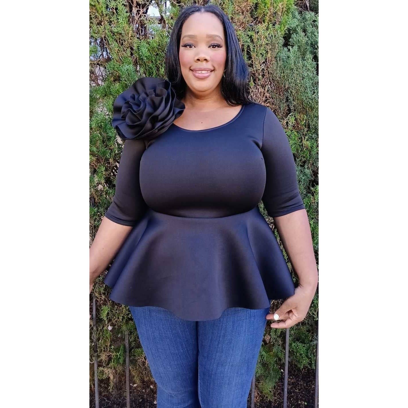 DORCAS - Wholesale Blouse - Women's - REGULAR SIZE SUPER TECHNO FLOWER TOP6