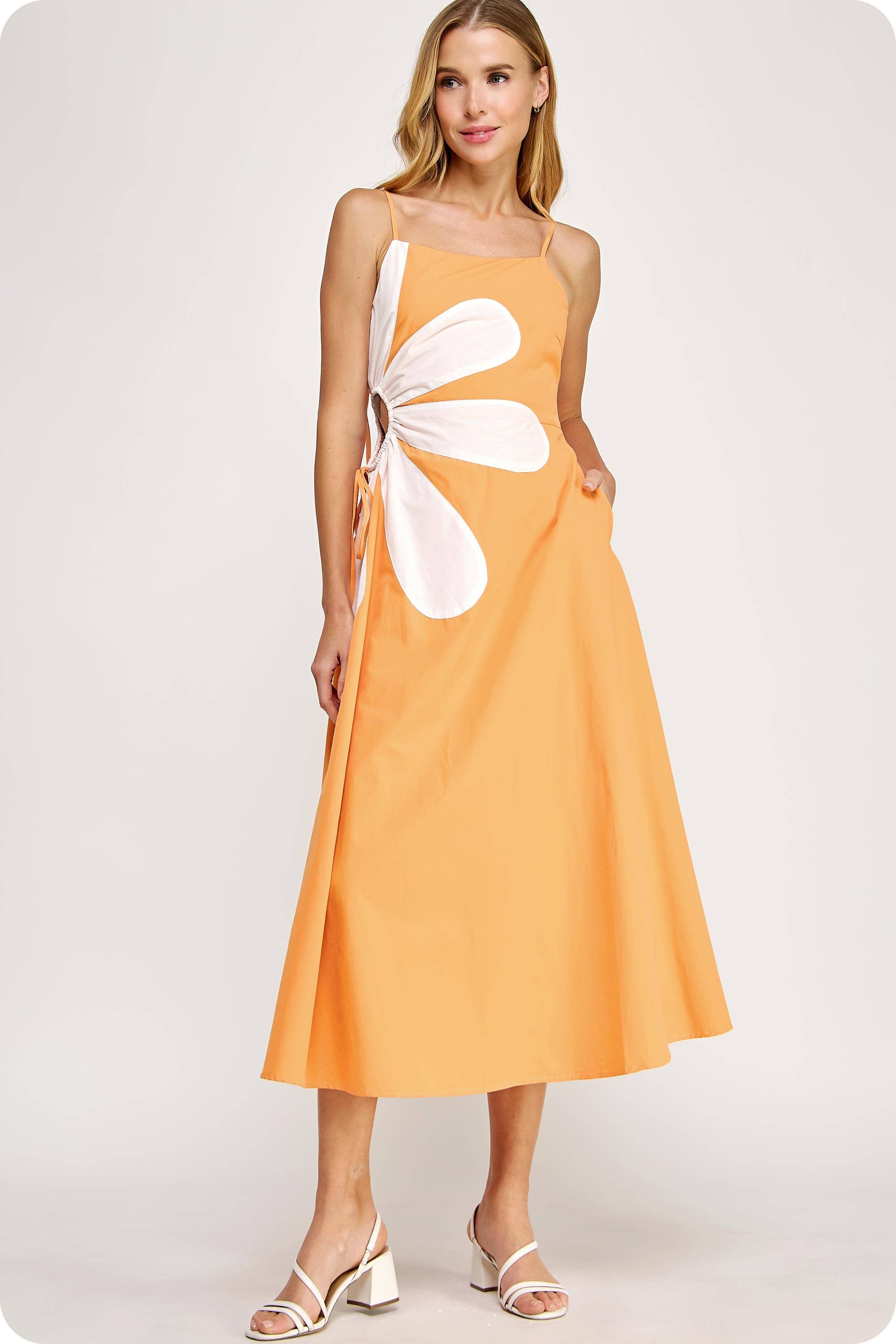 Strut & Bolt - Wholesale Dress - Women's - Sleeveless Side Cut-Out Flower Detail Midi Dress27