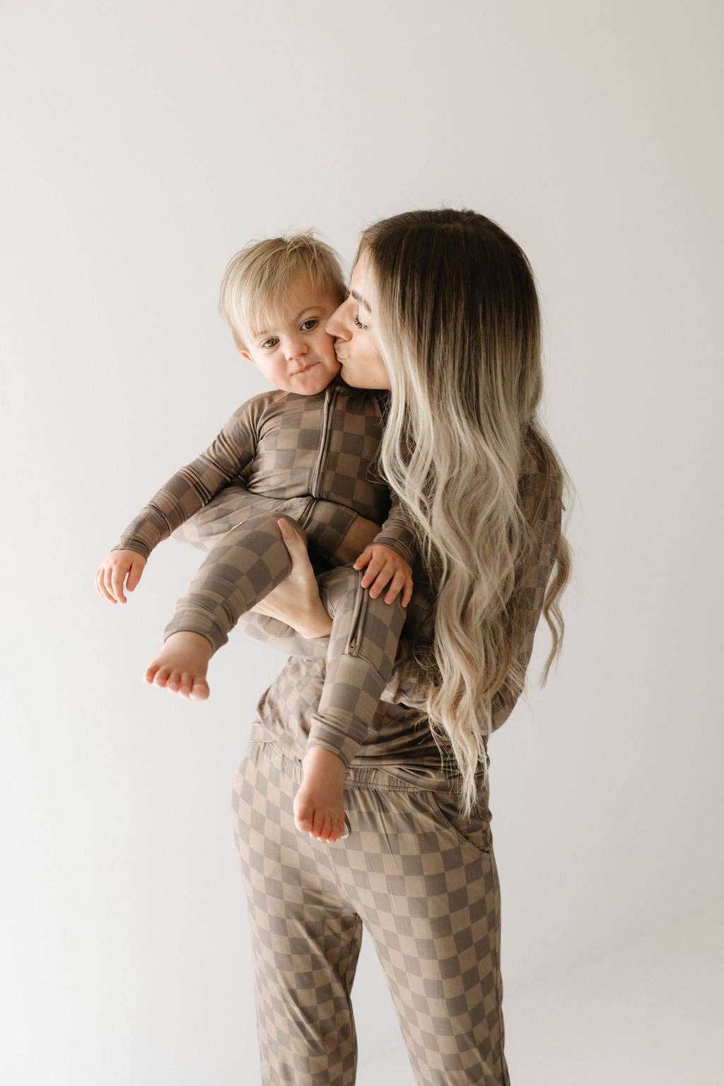 Forever French Baby - Wholesale Sleepwear Set - Women's - Women's Bamboo Pajama | Faded Brown Checkerboard10