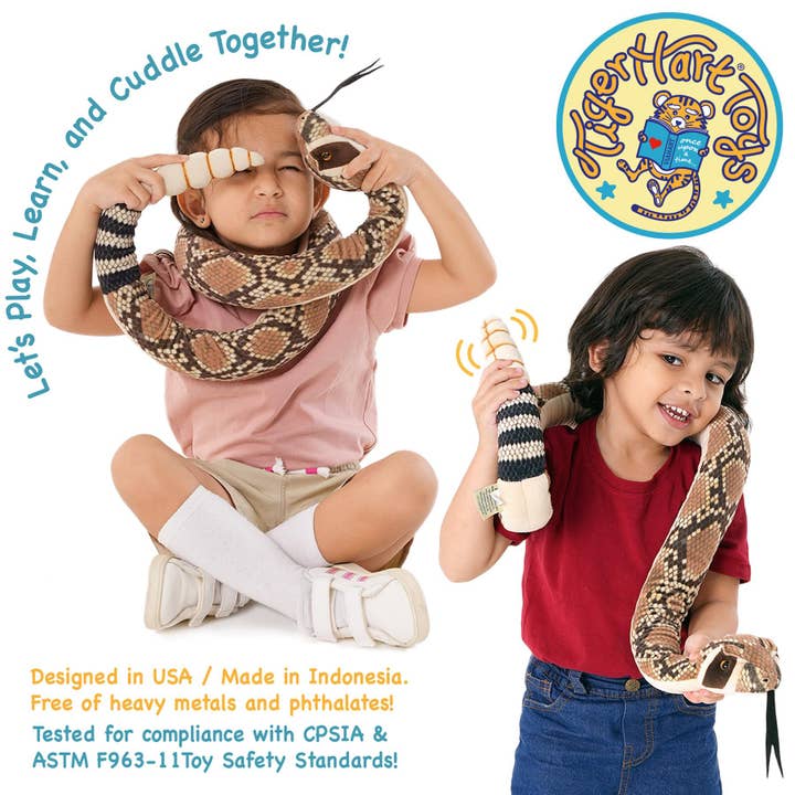 VIAHART Toy Co. – wholesale Stuffed/plush toy – Kids & baby – Rambo The Rattlesnake - 55 Inch Stuffed Animal Plush5