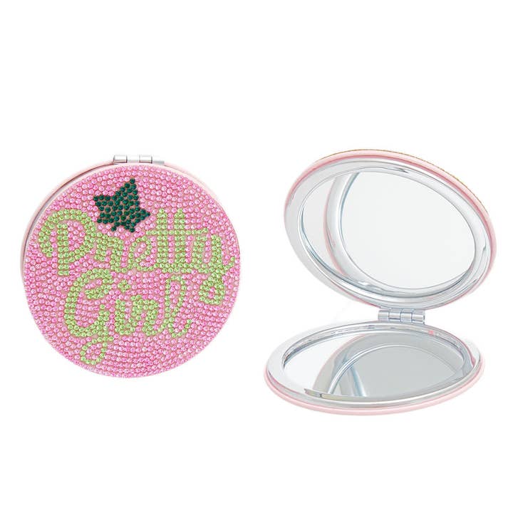 AKA Sorority Pink Pretty Girl Mirror Compact for wholesale by PinktownUSA