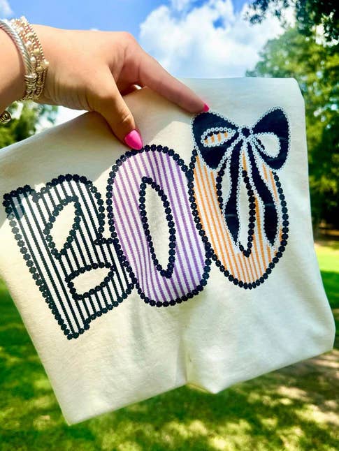 ZZ Threadz - Wholesale Screen Printed T-Shirt - Kids - Seersucker Boo Halloween Comfort Colors Graphic Tee0