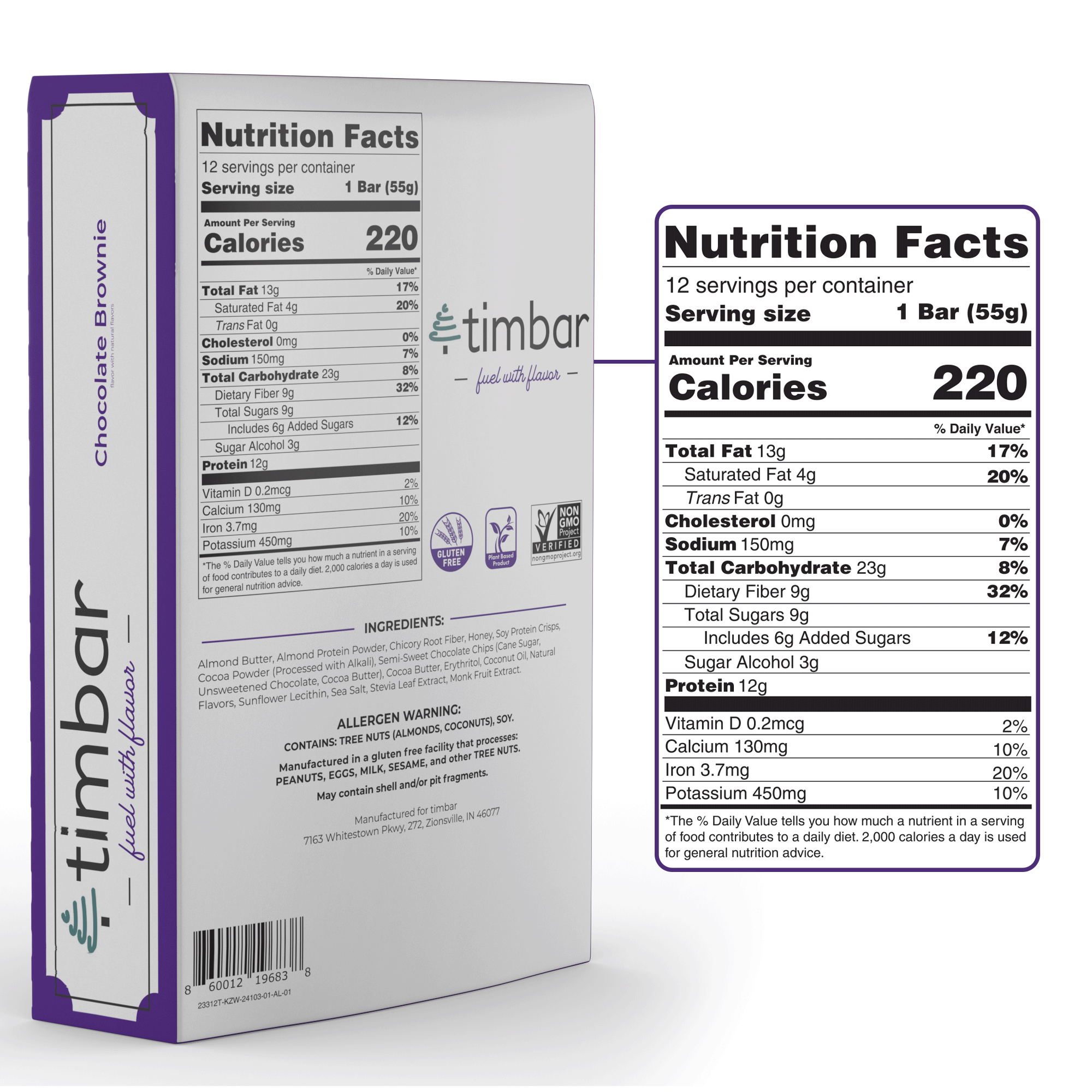 timbar – wholesale Snack bar – Chocolate Brownie Protein Bar1