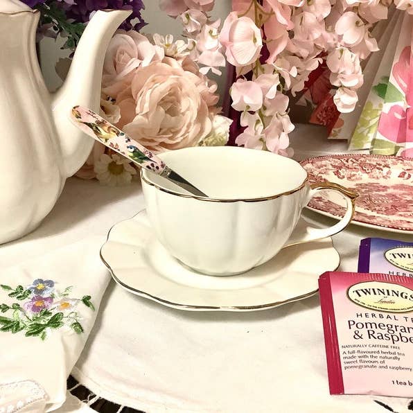All Little Cute Things - Wholesale Table Spoon (Cutlery) - Spoon Birds and Flowers Ceramic Handle. Coffee Tea Spoon