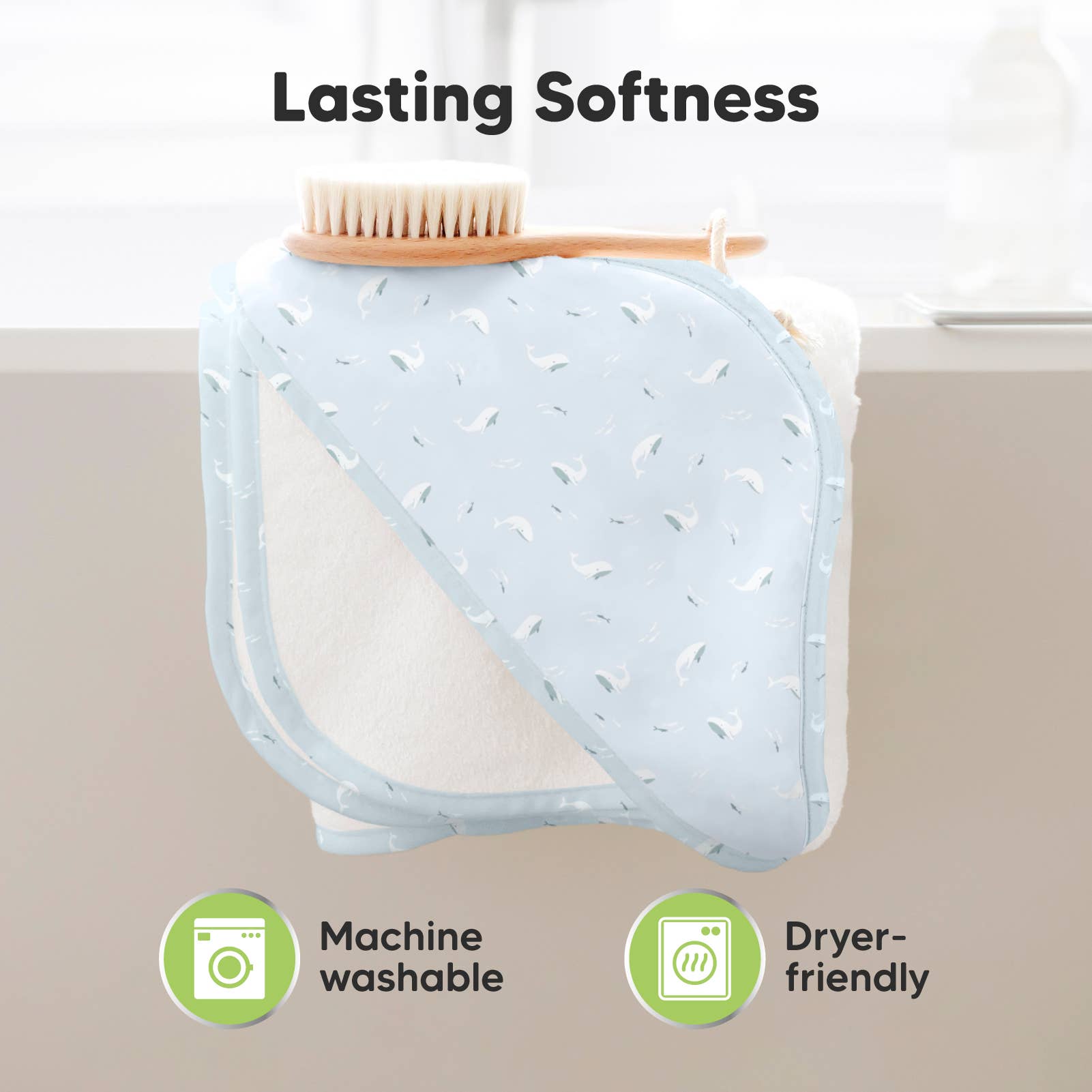 Blue Whale KeaBabies Luxe Baby Hooded Towel for wholesale on Faire5