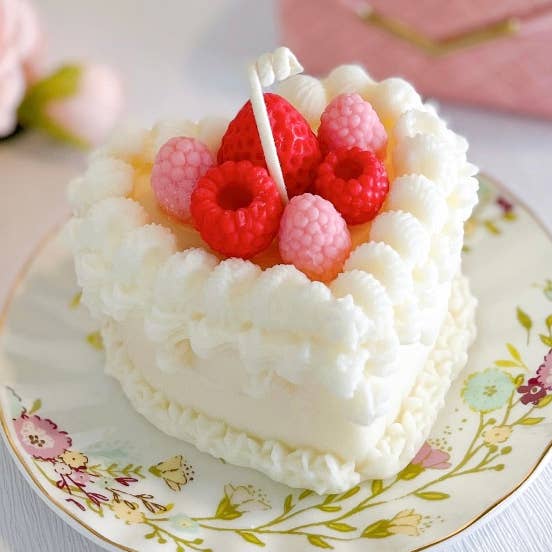 Pink Berries Cake Candle - Dessert Food Sweet Bakery Candle for wholesale by Fairytale Candles