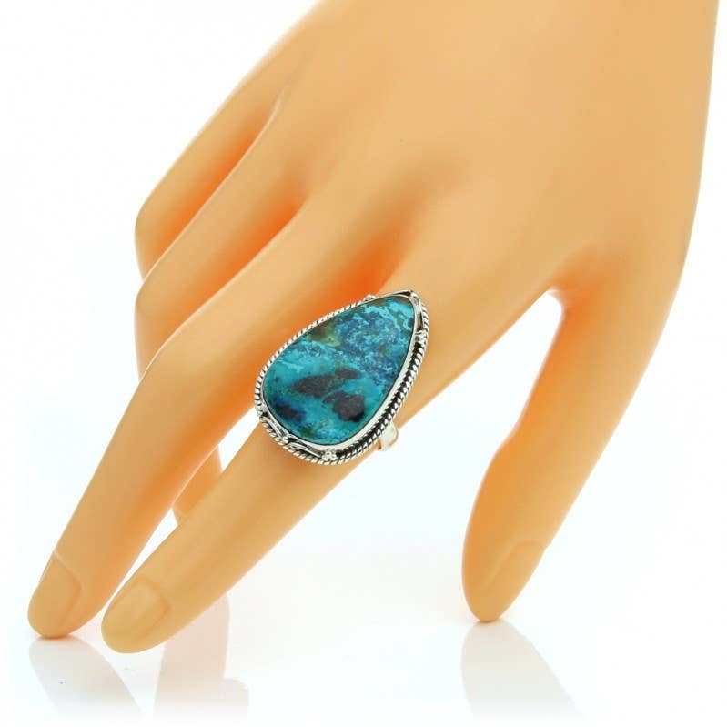 UniArt - Wholesale Cocktail/Statement Ring - Azurite drop ring and 925 silver3