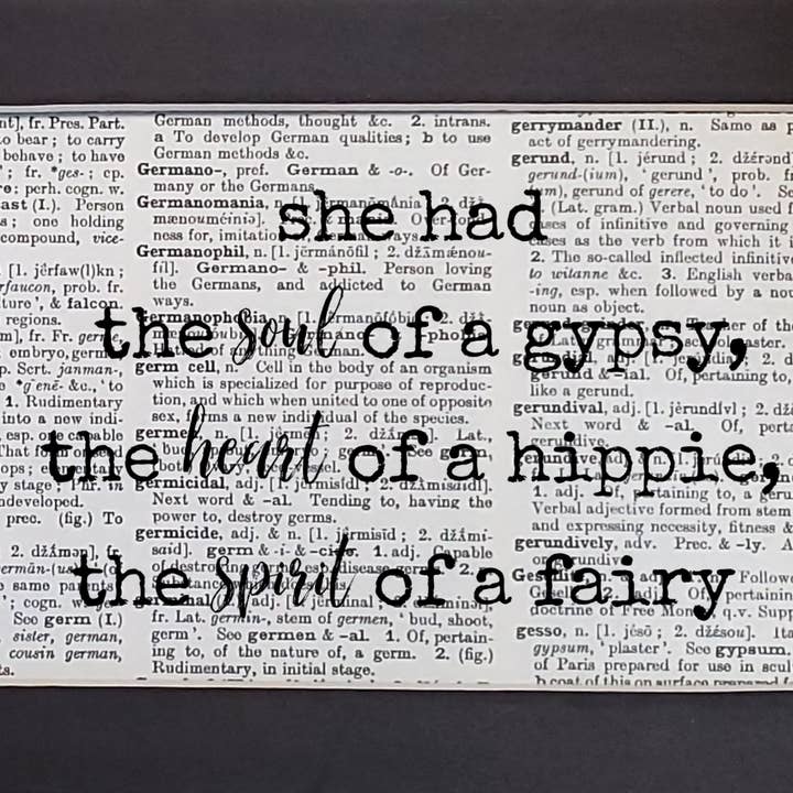 Impression de dictionnaire vintage - Soul of a Gypsy pour la vente par juNxtaposition®