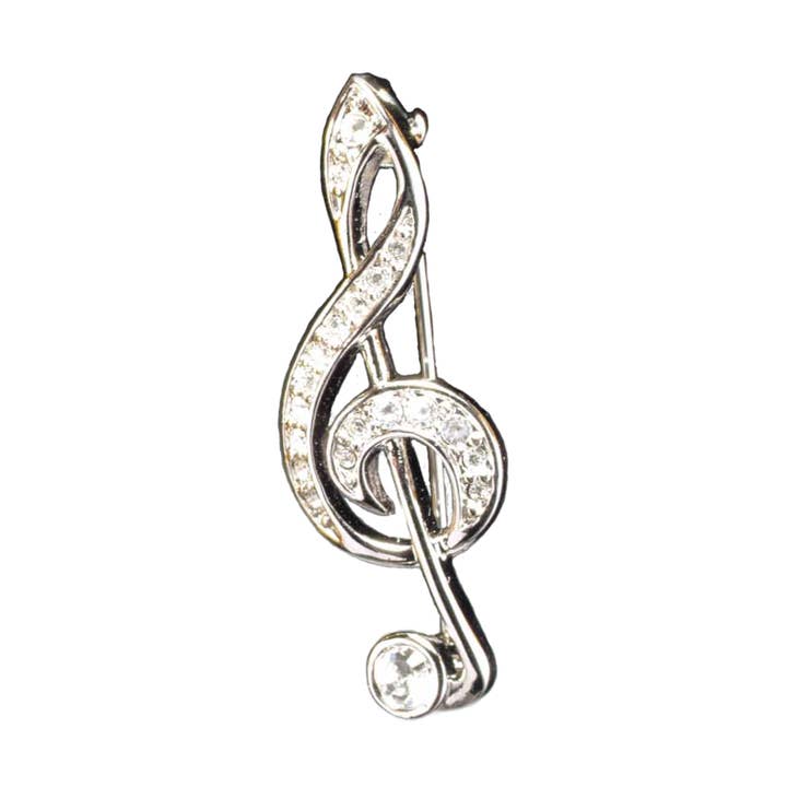 Silber Violinschlüssel Brosche für den Großhandel von Broadway Gifts Co