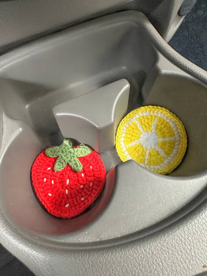 Benutzerdefinierte gehäkelte Früchte-Blumen-Auto-Untersetzer und Dekor für den Großhandel von Honey Art and Nature