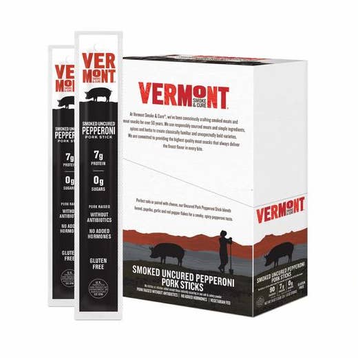 Smoked Pork Pepperoni Sticks for wholesale by Vermont Smoke and Cure