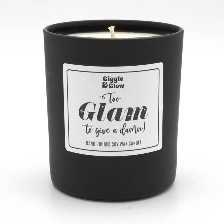 'Too Glam to Give a Damn' Candle for wholesale by Giggle and Glow