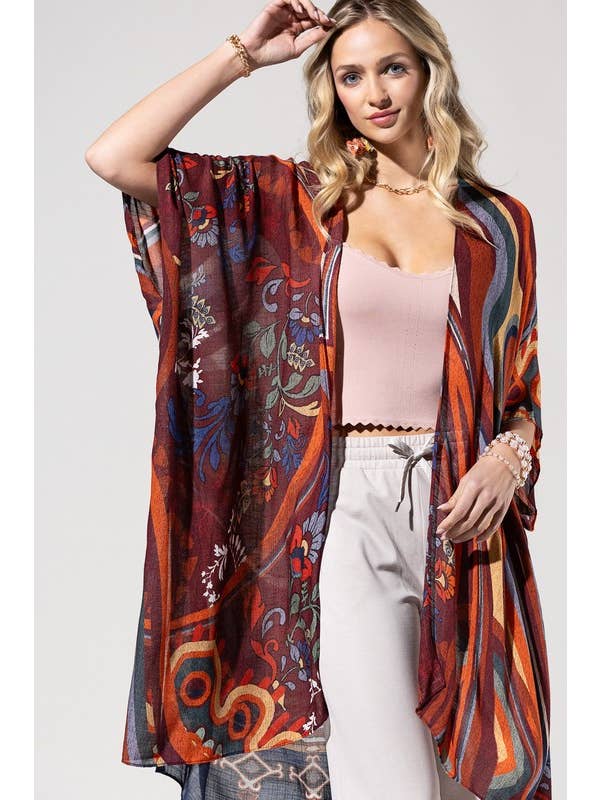 Pointillism Kimono for wholesale on Faire