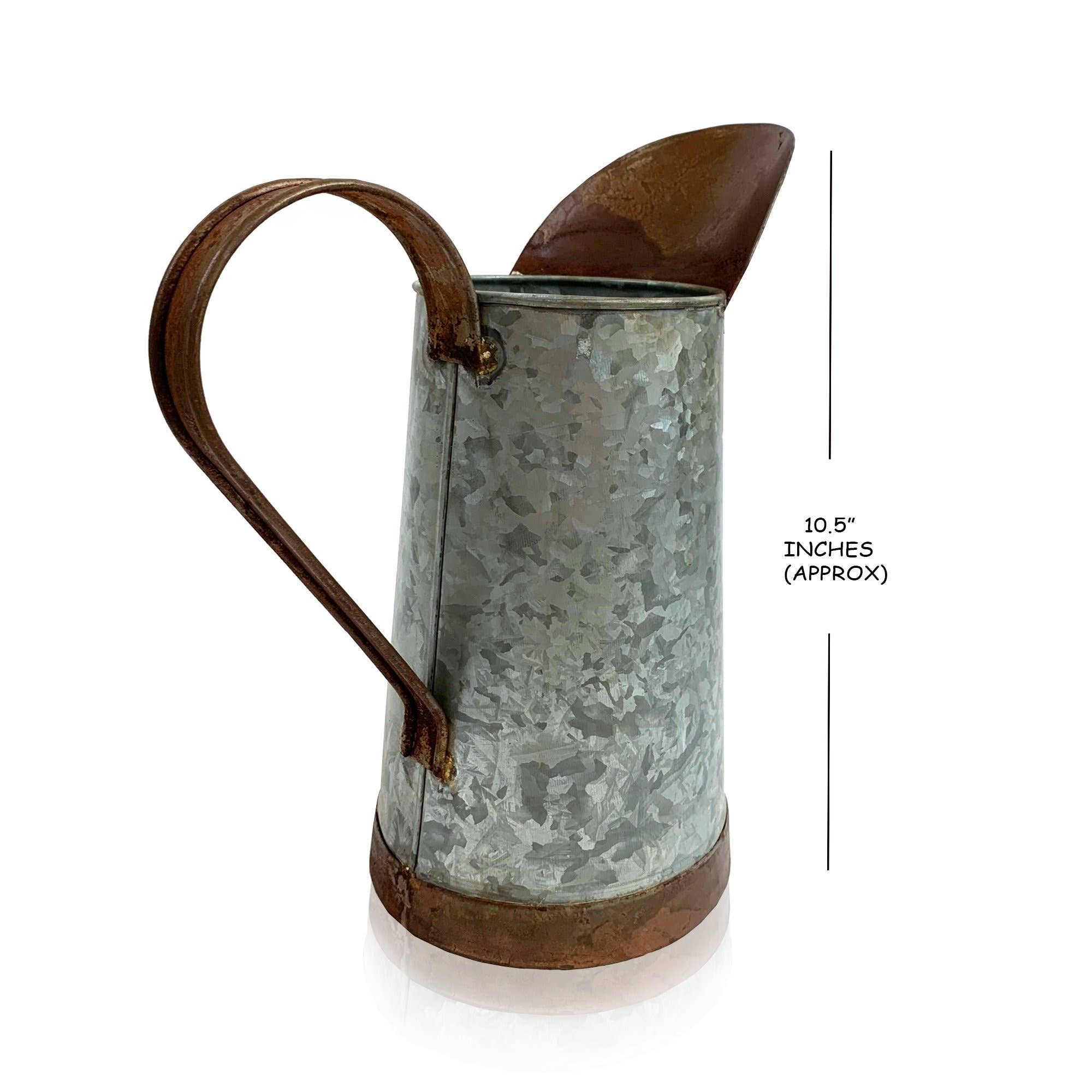 India Overseas Trading Corporation - Wholesale Pitcher - Vintage Galvanized Metal-Decorative 10.5" Inch Large Pitcher2
