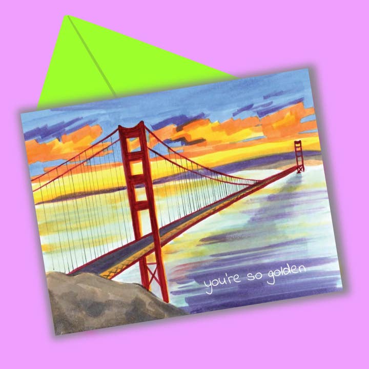 You're So Golden Greeting Card for wholesale by quirky burp illustrations