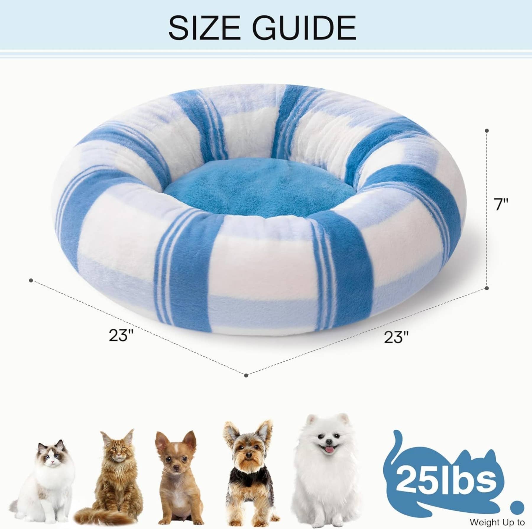 Robud & Mewoofun Official Store - Wholesale Pet Bed - Cat/Dog - Plush Cute Cat Bed Donut Small Dog Bed for Puppy and Kitten8