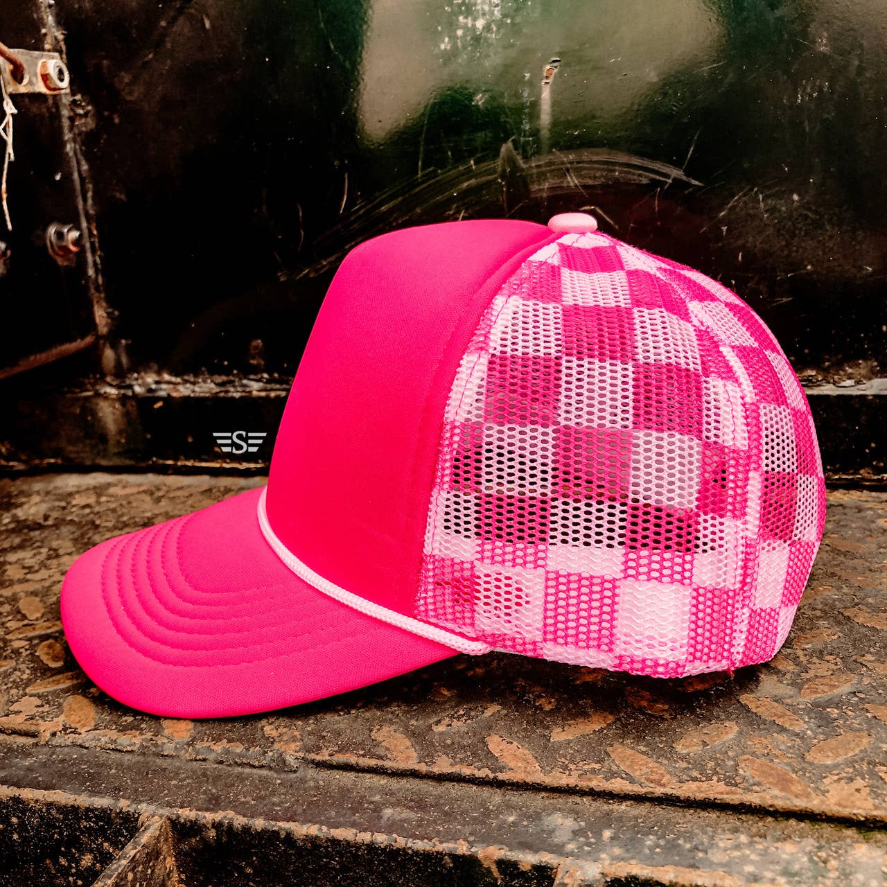 Flying S Company - Wholesale Trucker Hat - Unisex - Checkered Mesh Back Cap0
