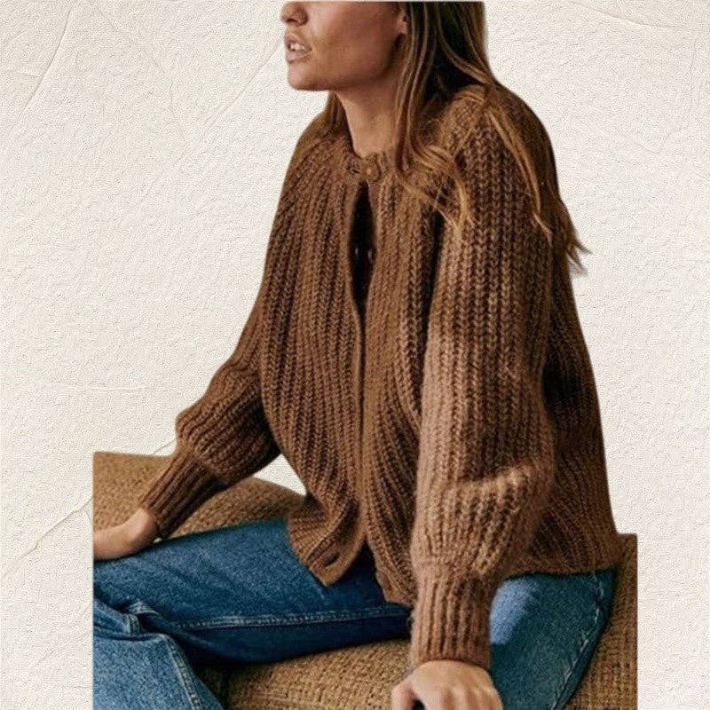 MoodGold - Wholesale Cardigan - Women's - Solid Color Women's Knit Cardigan Long Sleeve Sweater8