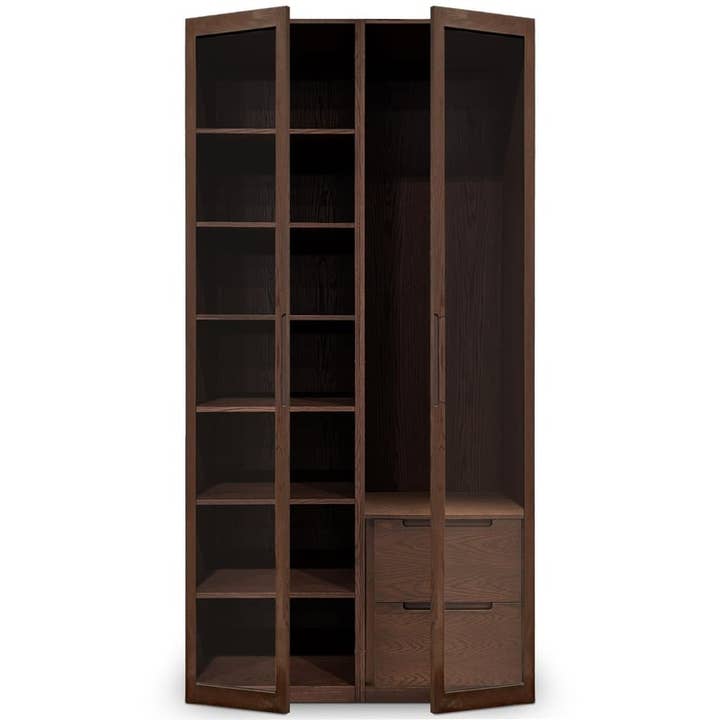 Humble Nature - Wholesale Cabinet - Double Finished Pecan Cabinet | Glass Door