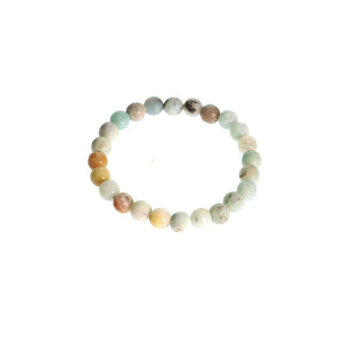 Amazonite Mixed Colour Faceted Round Bracelet - 8mm for wholesale by Stonebridge Imports
