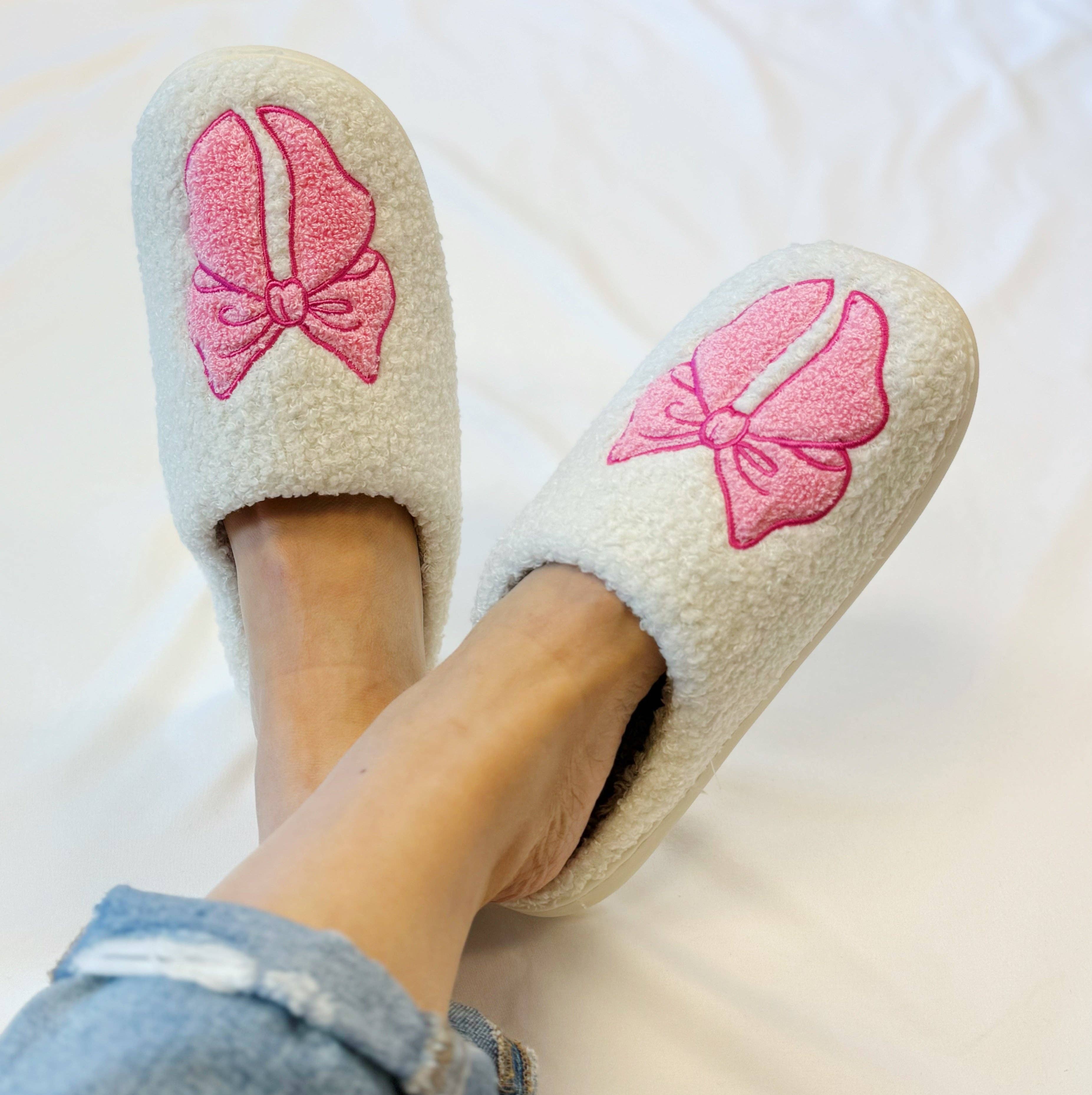 Ellison+Young - Wholesale Slippers - Women's - Pink Lounge Bow Cozy Slippers2