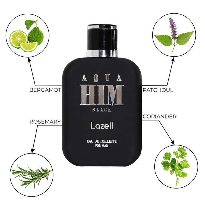 Daspar - Vendita all'ingrosso Profumi/Eau de toilette - LAZELL AQUA HIM BLACK EDT DA UOMO 100 ML 3.4 OZ Profumo2