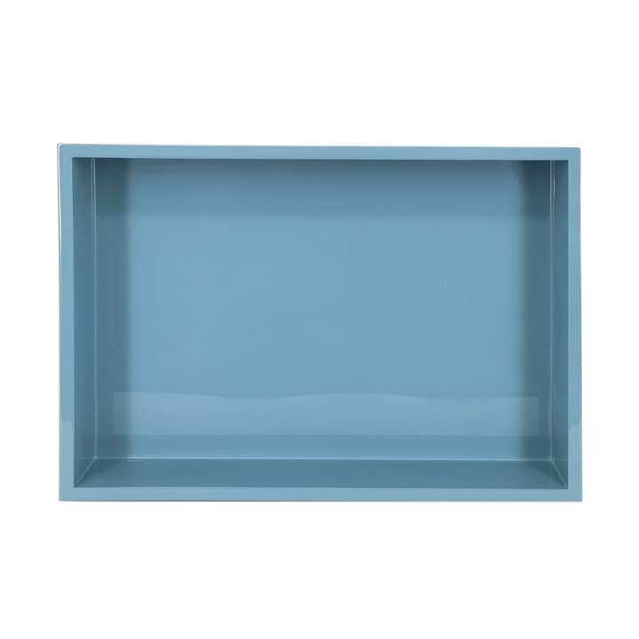 Frosted blue workshop tray L33 W24 H4.5cm for wholesale by Opjet Paris