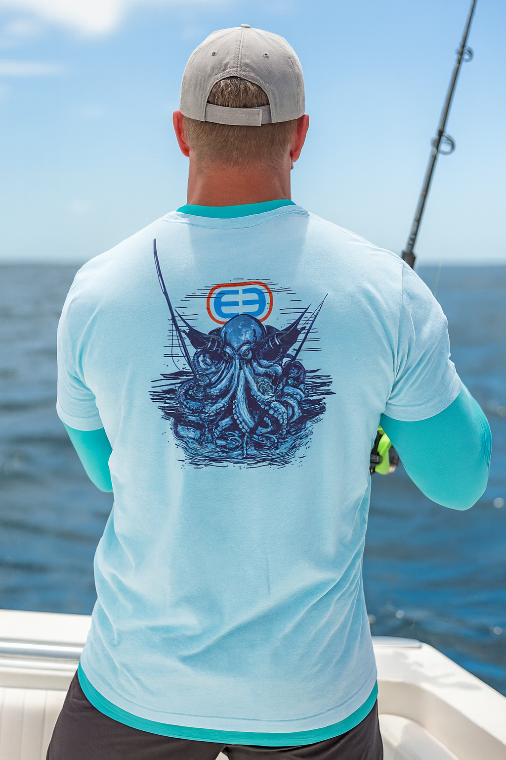 Blå DEEP Kraken Herre T-shirt for engroshandel på Faire3