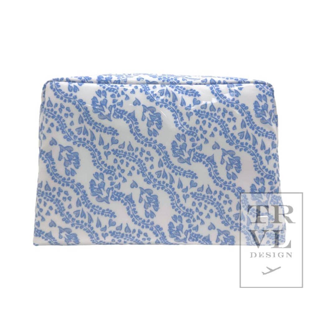 TRVL Design - Wholesale Makeup/Cosmetic Bag - Luxe Gloss Wash Bag Large - All Heart Blue0