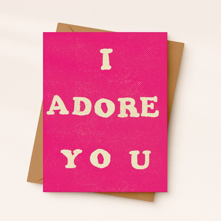 Carte Je T'Adore | Carte Romantique de Saint-Valentin | Carte d'Amour pour la vente par Daydream Prints