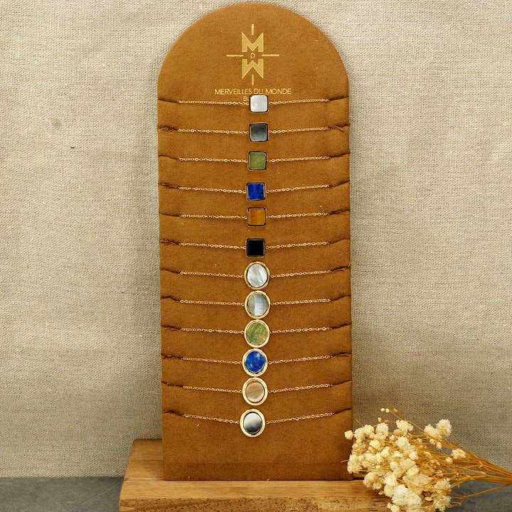Card of 12 bracelets for wholesale by Merveilles du Monde