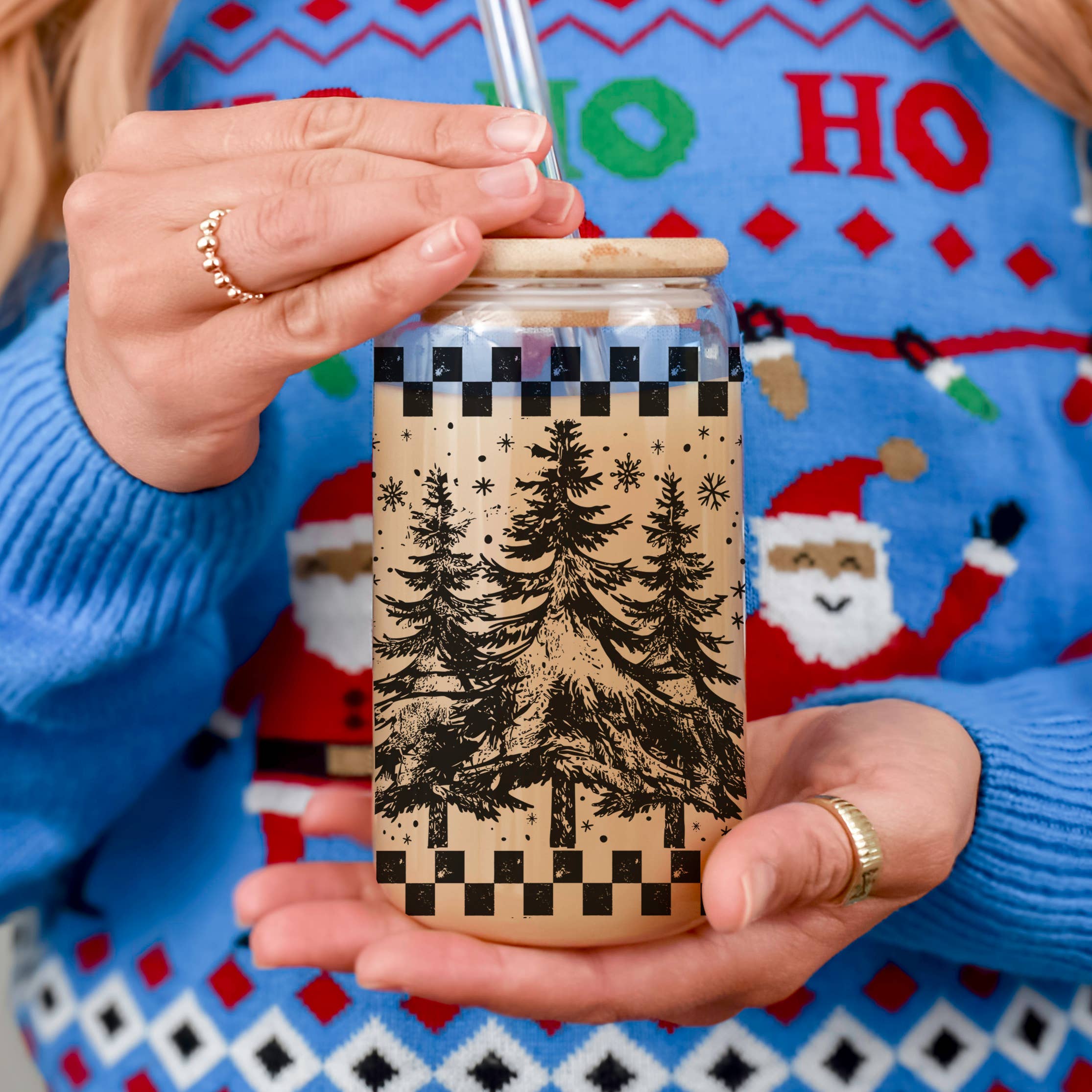 Gia Roma – wholesale Coffee mug – Sparkly Sequin Christmas Bow Decor Gift, Colorful Glass Cups62