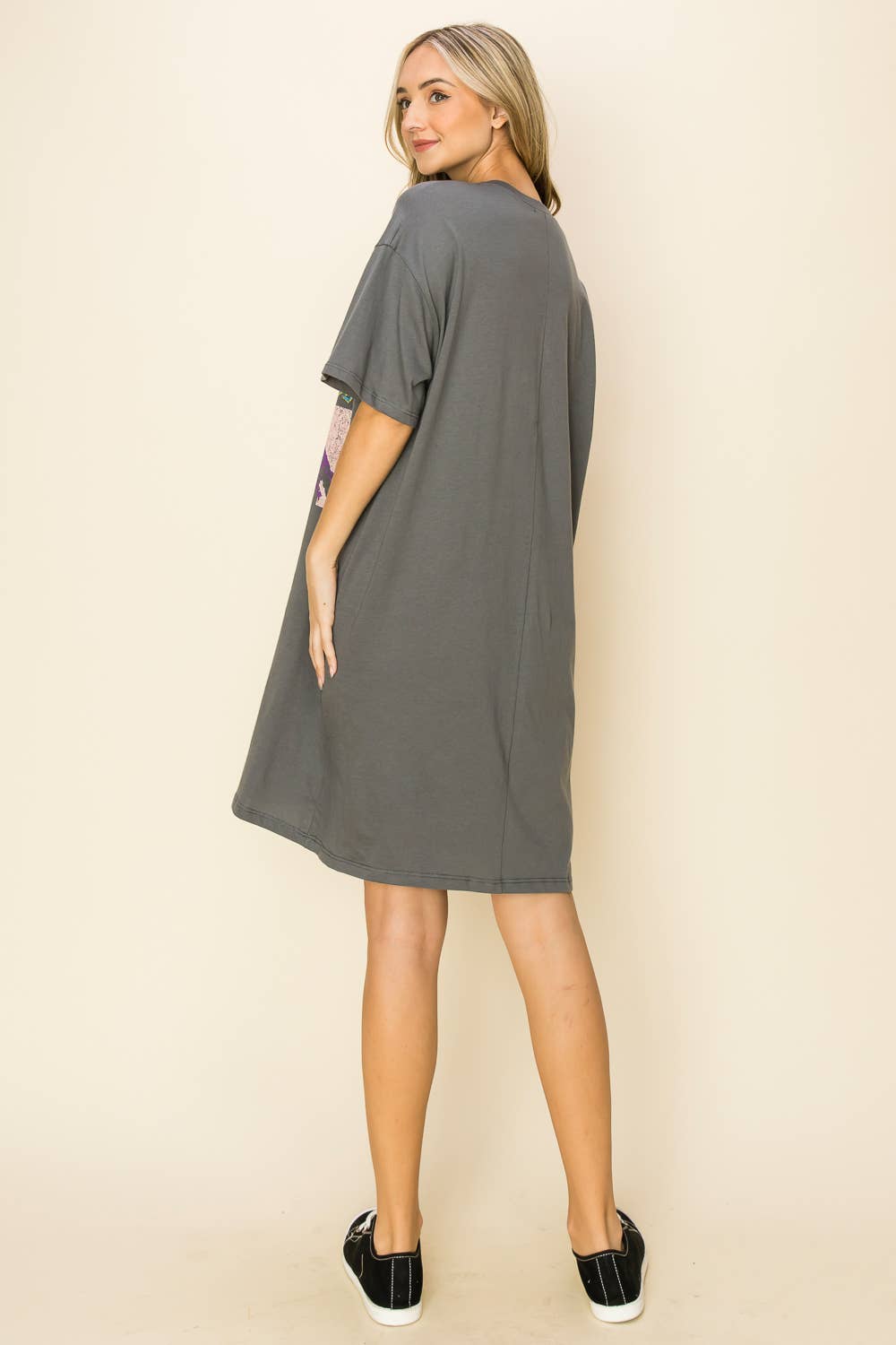 GRIS NUAGE ROBE MIDI GRAPHIQUE COWBOY en vente sur Faire6