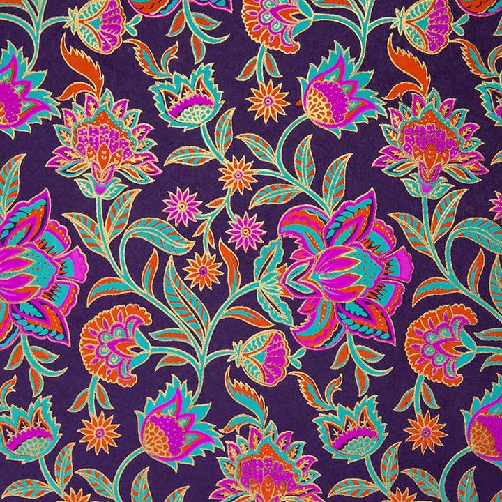 Globe Enterprise - Wholesale Flat Wrap - Purple Floral Twist Gift Wrap
