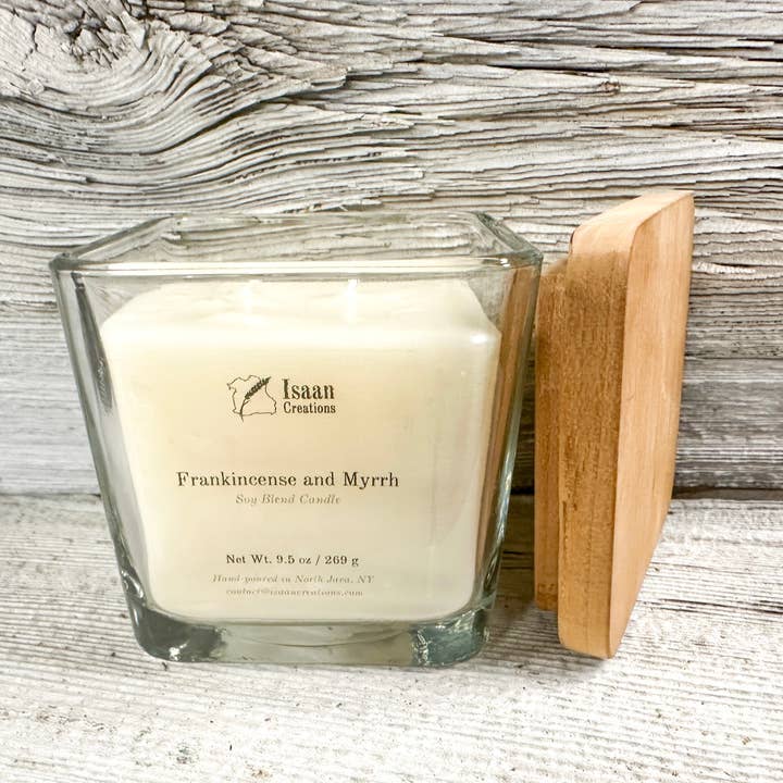 Frankincense & Myrrh Candle (9.5 oz) for wholesale by Isaan Creations