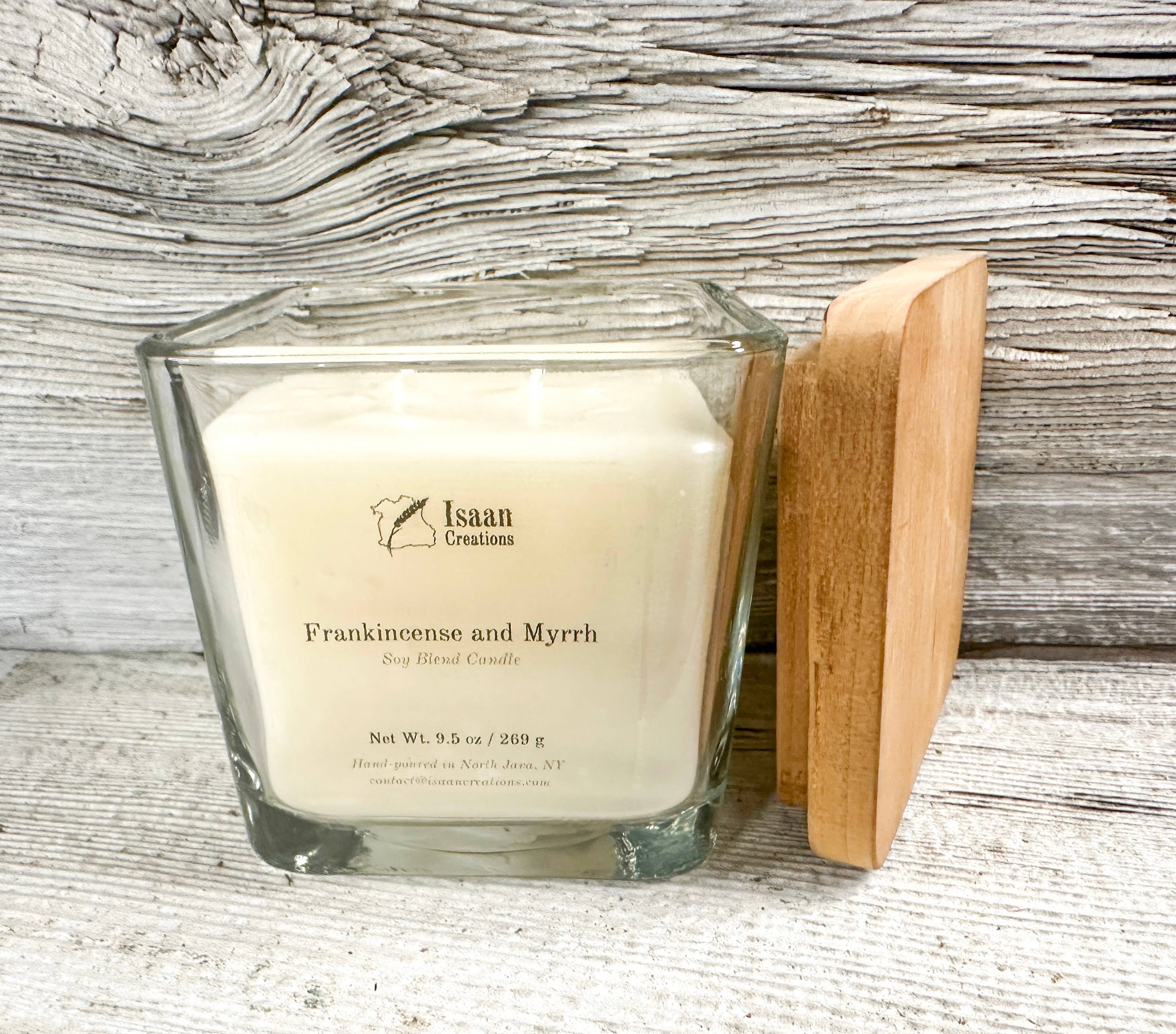 Frankincense & Myrrh Candle (9.5 oz) for wholesale by Isaan Creations
