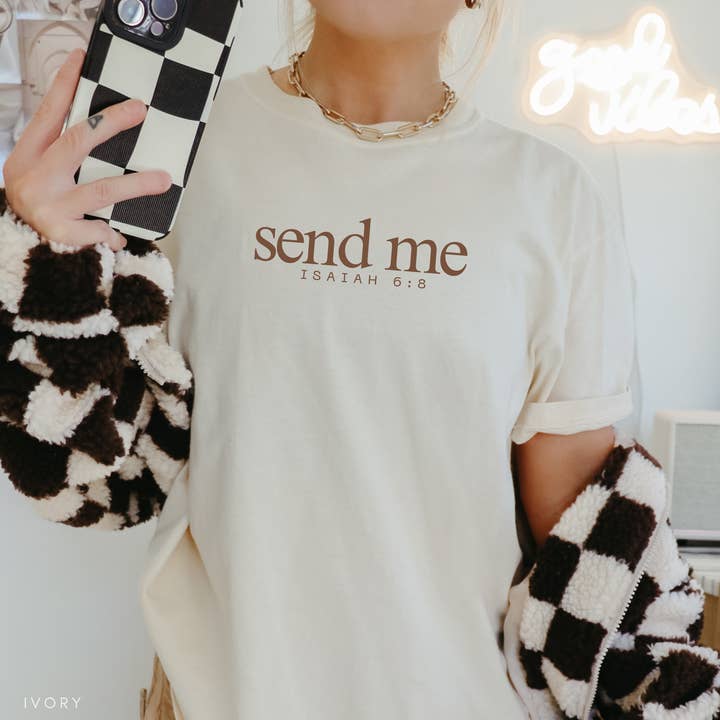 Send Me Christian Graphic T-Shirt for wholesale by Faith & Life Christian Brands