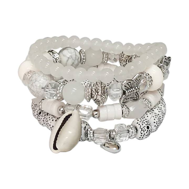 Schmetterling N Muschel Charm Kugelarmband BR2521-50 (12 Stück) für den Großhandel von TAPA fashion
