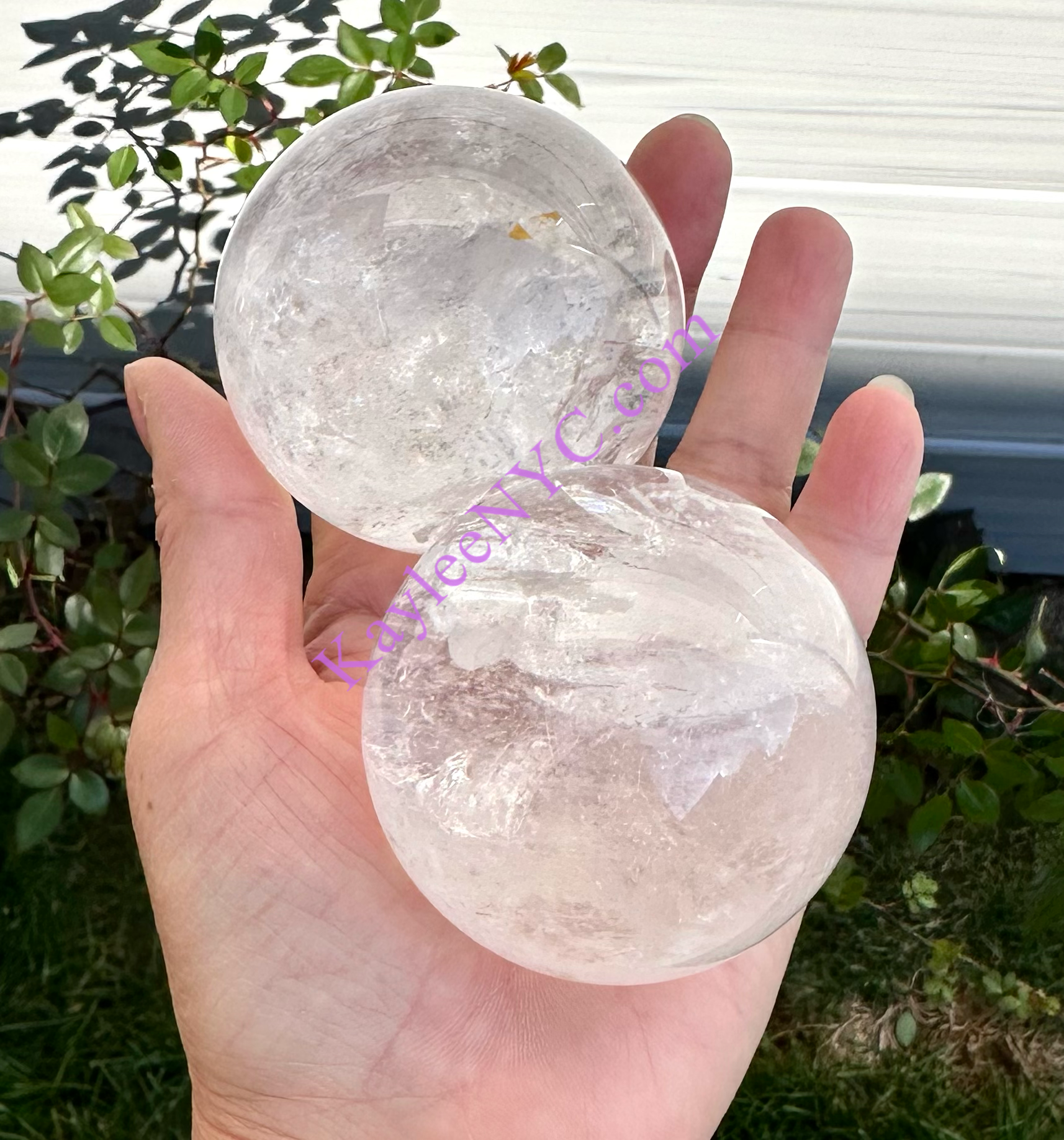 KayleeNYC – Pedra/cristal espiritual por atacado – 4 Esferas de Quartzo Claro Natural4