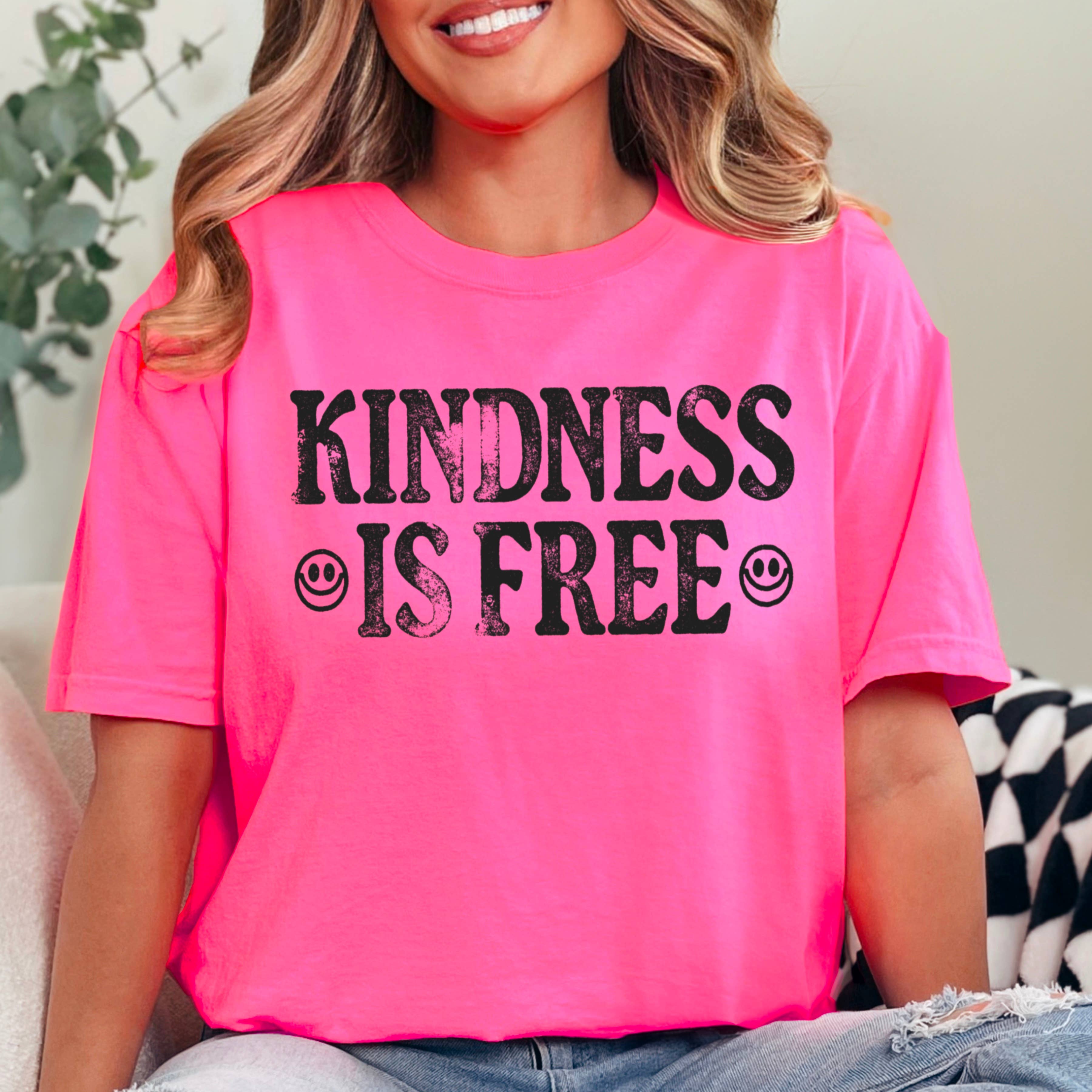 Shoppe SHC - Wholesale Screen Printed T-Shirt - Women's - Kindness Is Free Comfort Color Screen Print Graphic Tee4