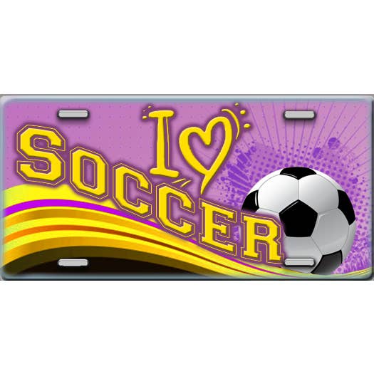 Targa I Heart Soccer per la vendita all'ingrosso da parte di Make It Yours