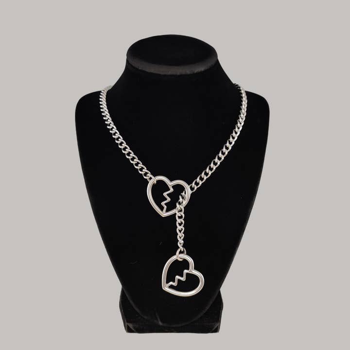 Stainless Steel Heart Breaker slip chain for wholesale by Altcultures