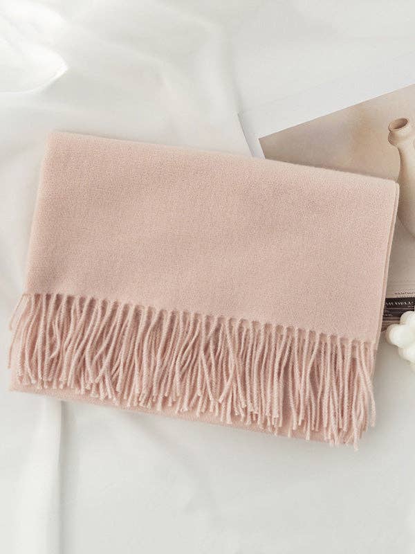 VividLux – wholesale Scarf – Women's – Keep Warm Solid Color Tasseled Shawl&Scarf3