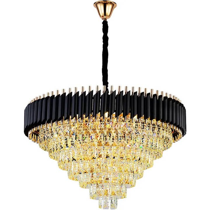 Ledsone - Wholesale Chandelier/Hanging Light - Black and Gold Hanging Crystal Chandeliers Light Fixture ~480328