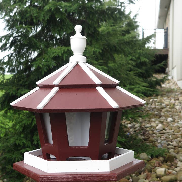 Twin Oaks - Wholesale Bird feeder - 3 Compartment Wooden Bird Feeder2